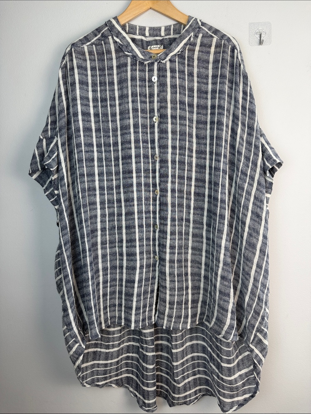 Intimately Free People Oversized Tunic Top Linen Cotton Mini Dress Lg Lagenlook - Picture 10 of 16